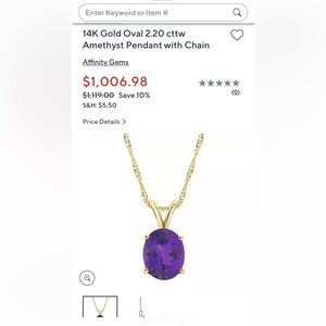 Large Stunningly Beautiful Natural Oval Amethyst 2.5 Ct- 14K Yellow Gold Pendant